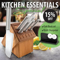 Kitchen Essentials Special Oak Block & Knife Sharpener