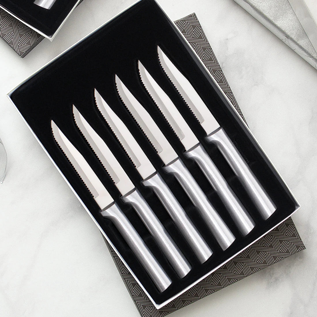 Six Serrated Steak Knives Gift Set
